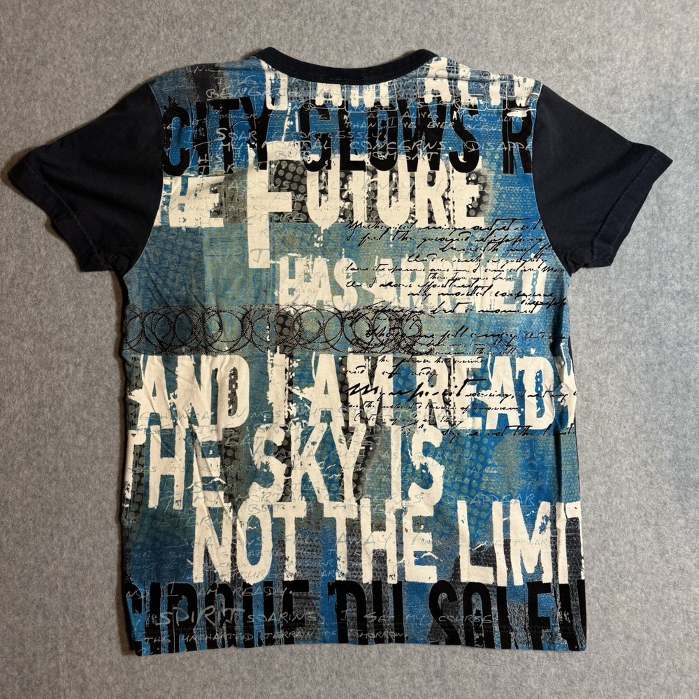 Cirque Du Soleil T shirt Women's Large Blue AOP All Over Print Vintage Y2K